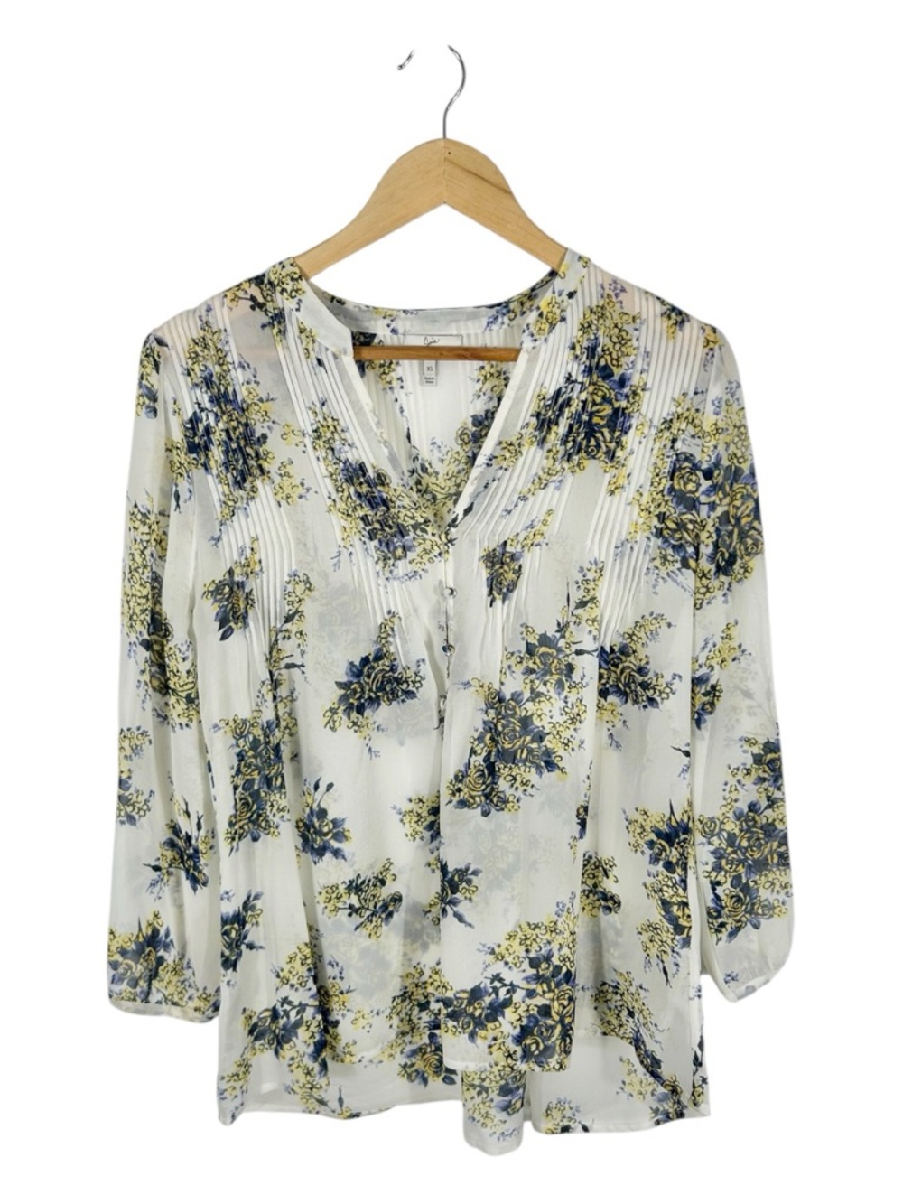 Joie Floral Print Boho V-Neck Silk Blouse Size‎ XS
